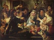 Jacob Jordaens The Bean King oil on canvas